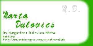 marta dulovics business card